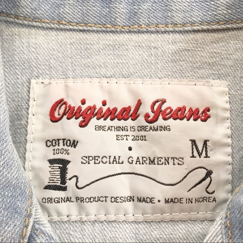 Original Jeans Cropped Jean Jacket Size Medium - Picture 5 of 5